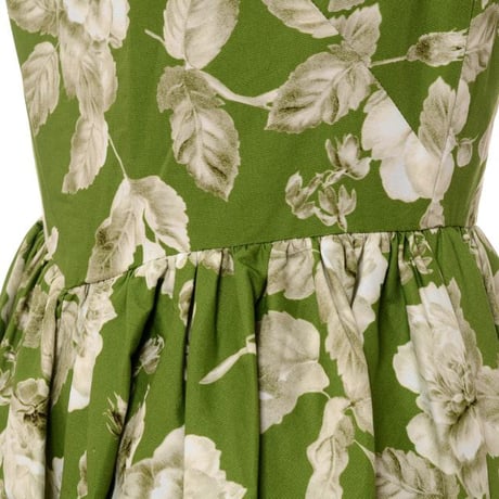 アーデム ERDEM フレンチスリーブドレス コットン ホワイトオリーブ