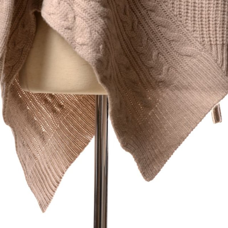 ダウェイ DAWEI ざっくり変形カーディガン 厚手ウール ベージュ
