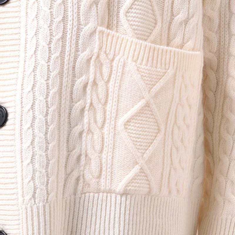 ロベルトコリーナ Roberto Collina ケーブルニットカーディガン ウール