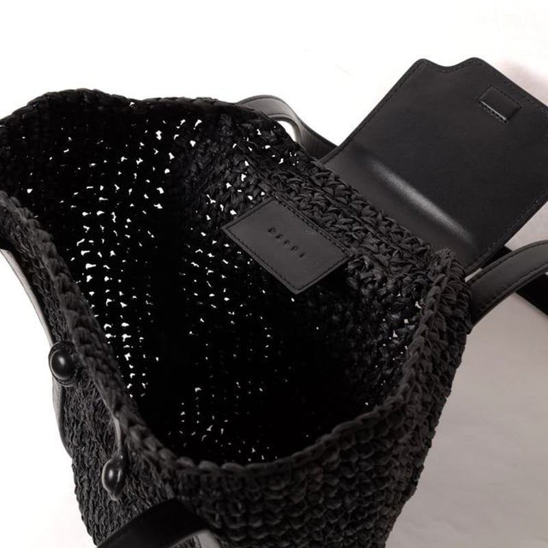marni ラフィアバッグ　レア商品 黒ブラックused品 MARNI - marni ラフィアバッグ レア商品 黒ブラックused品の通販 by