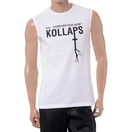 ラフシモンズ RAF SIMONS ARCHIVE REDUX Sleeveless slim fit T-shirt with Kollaps print