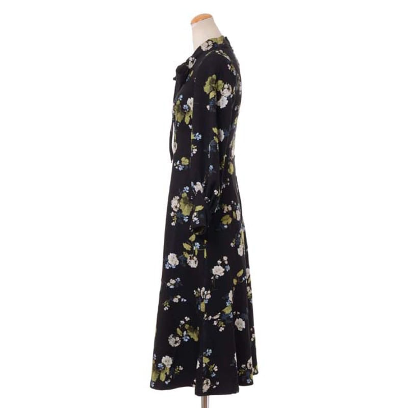 アーデム ERDEM 長袖ワンピース レーヨンジャージー ブラックプリント アーデム ERDEM 長袖ワンピース レーヨンジャージー ブラックプリント