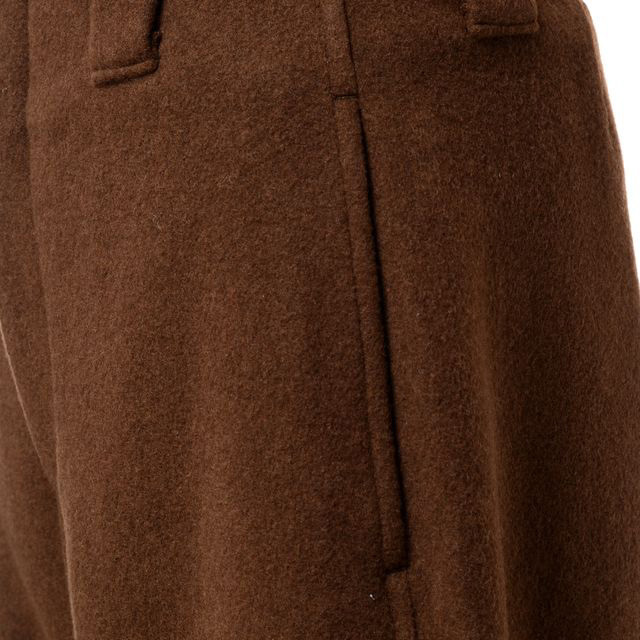 ルメール LEMAIRE ワイドパンツ 厚手のウールカシミア ダーク