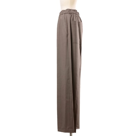 ブルネロクチネリ Brunello Cucinelli ウエストゴムストレートパンツ トロピカルウール ブラウン