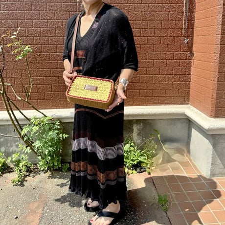 マルニ Marni クロッシェカメラバッグ ウールなど イエローブラウン 正規取扱