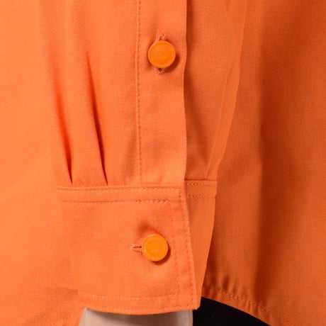 ラフシモンズ RAF SIMONS Straight fit denim shirt with leather patch コットンポリエステル オレンジ