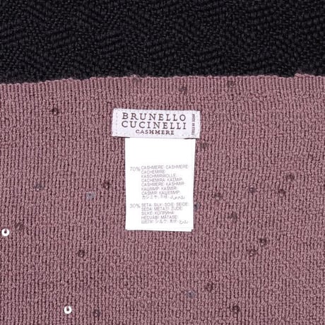 ブルネロクチネリ Brunello Cucinelli スパンコールストール カシミアシルク パープル