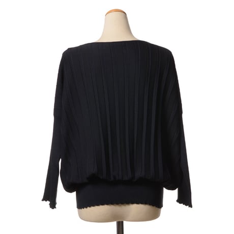 アニオナ AGNONA ラウンドネックセーター シルクコットン ネイビーパープル