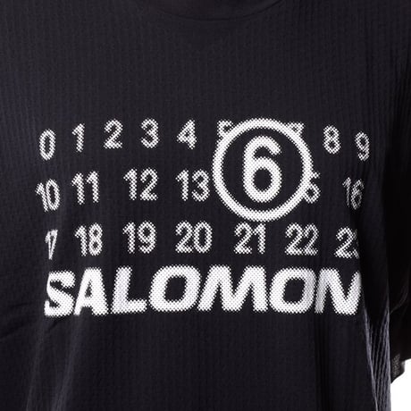 エムエムシックス メゾンマルジェラ MM6 MAISON MARGIELA 両面ロゴ半袖T ナイロン ブラック