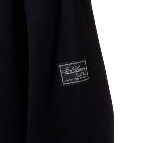 ラフシモンズ RAF SIMONS Regular fit hoodie with knot hood コットン ブラック
