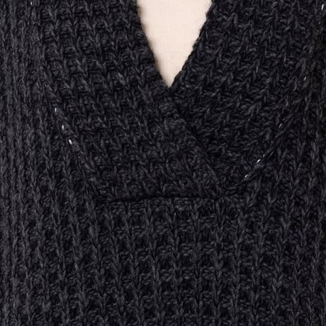 エムエムシックス メゾンマルジェラ MM6 MAISON MARGIELA ワッフルニットノースリーブセーター アクリルミックス ダークグレーメランジ