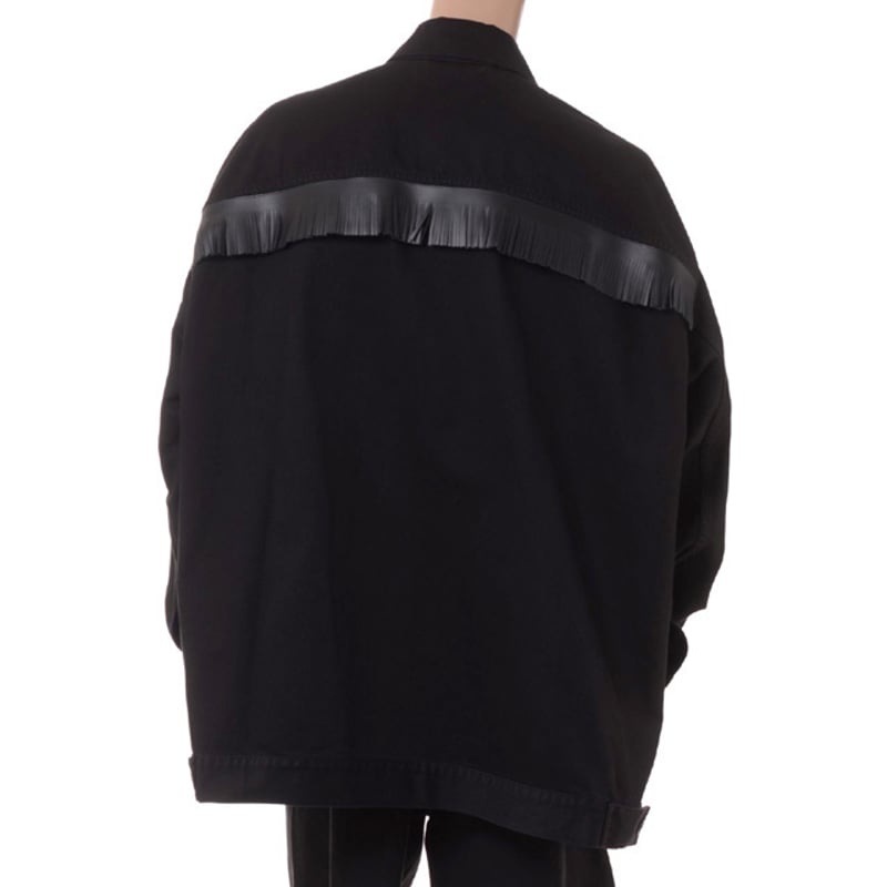 ラフシモンズ RAF SIMONS Big fit jacket with leather f