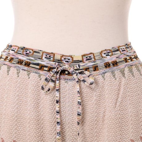 ミッソーニ Missoni 織柄ニットパンツ コットンミックス ベージュオレンジ