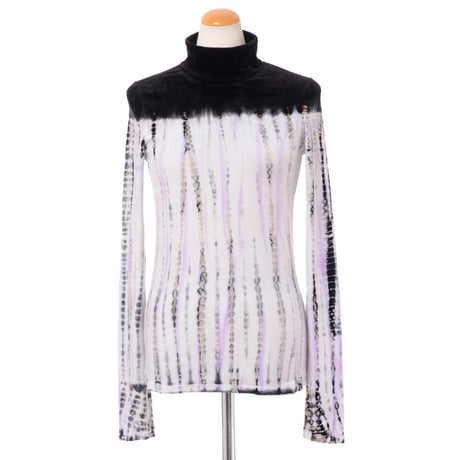 プロエンザスクーラー Proenza Schouler ハイネックカットソー ベロア ブラックプリント