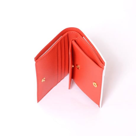 マルニ Marni 二つ折り財布 サフィアーノレザー オレンジレッド