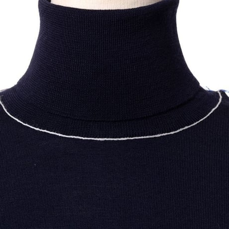 メゾン マルジェラ Maison Margiela ハイネックセーター ハイゲージメリノウール ネイビー