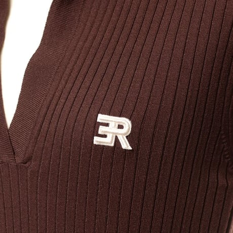 エルマノシェルビーノ ermanno scervino ポロセーター コットン ブラウン