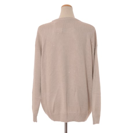 ブルネロクチネリ Brunello Cucinelli 丸襟長袖セーター カシミアシルク ベージュ