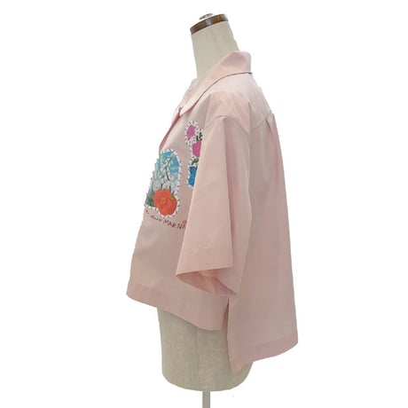 マルニ Marni 襟付きショート丈ブラウス コットン ライトピンク