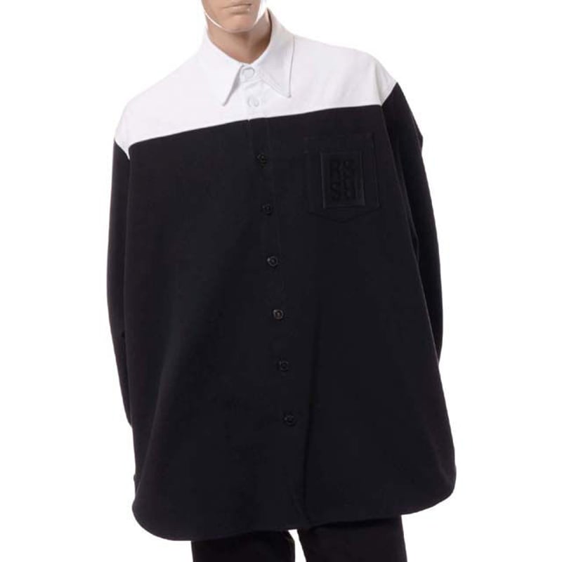 ラフシモンズ RAF SIMONS Oversized bicolor denim shirt
