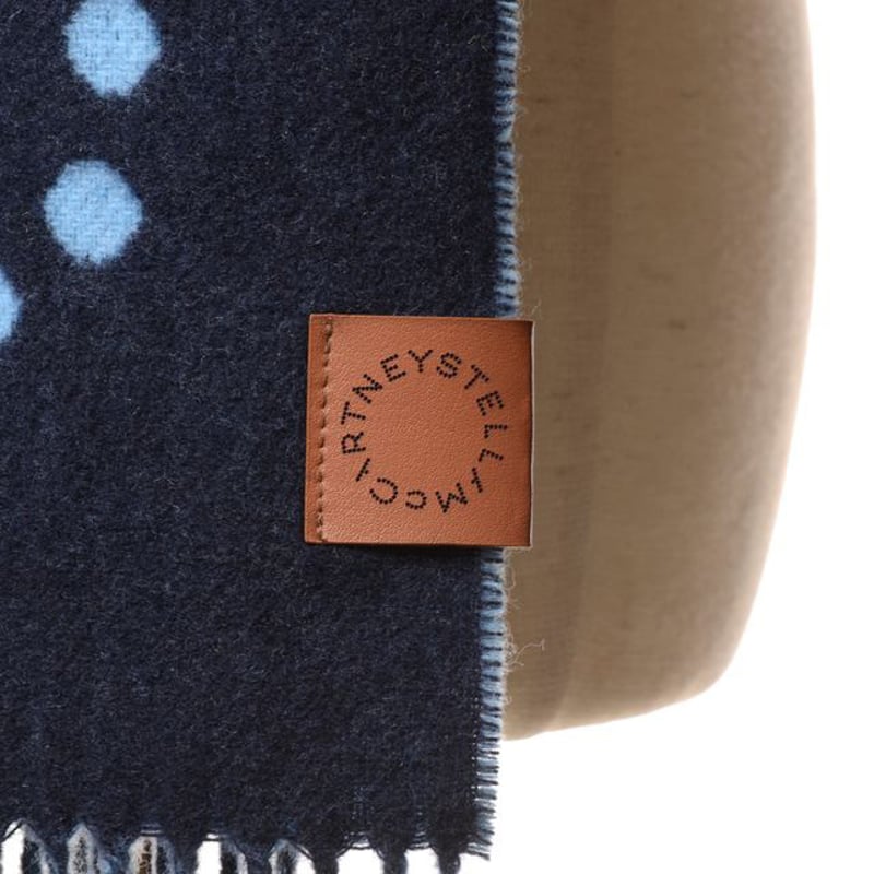 ステラマッカートニー stella mccartney ロゴスカーフ ウール ネイビー