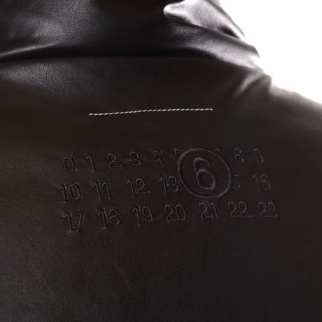 エムエムシックス メゾンマルジェラ MM6 MAISON MARGIELA ダウンジャケット エコレザー ブラック