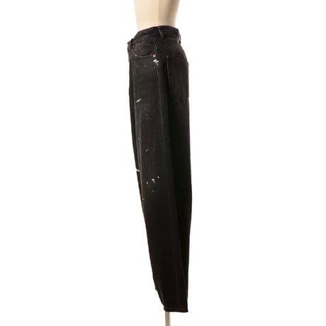 MM6 MAISON MARGIELA リコンストラクトデニム ワイドジーンズ ブラックスプラッシュ コットン レディースメンズ 正規取扱