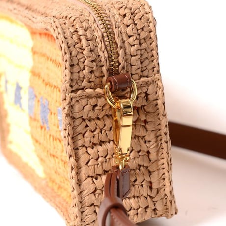 マルニ Marni Seaside カメラバッグ ペーパーラフィア製 イエロー＆オレンジ 正規取扱