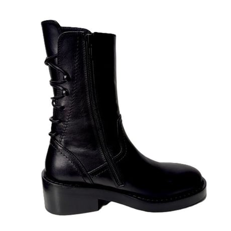 アンドゥムルメステール ann demeulemeester 後ろレースアップブーツ レディース レザー ブラック 正規取扱