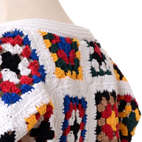 ロゼッタゲッティ ROSETTA GETTY クロシェットニットカーディガン オーガニックコットンニット カラフル