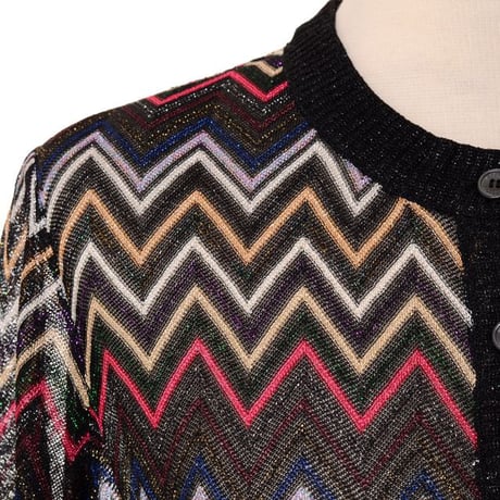 ミッソーニ Missoni ボーダーロングカーディガン レーヨンなど レインボーカラー
