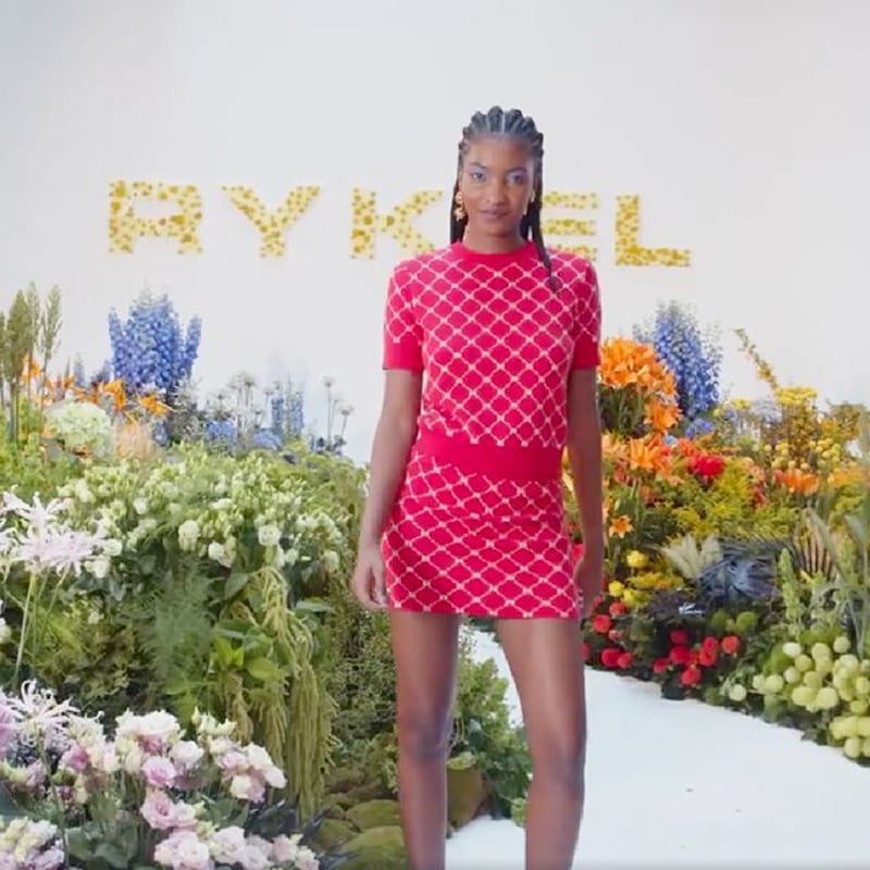 ソニアリキエル SONIA RYKIEL ジャガード半袖セーター コットンニット 