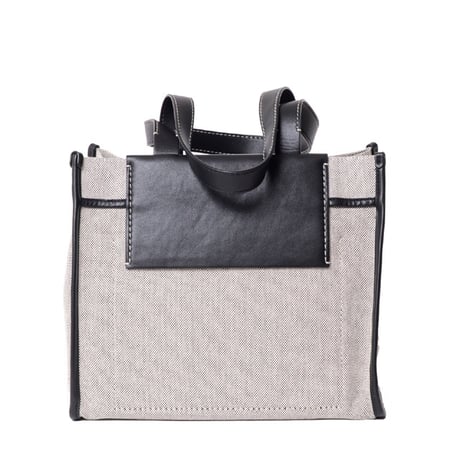 プロエンザスクーラー Proenza Schouler ラージモリスストライプキャンバストートバッグ キャンバス オプティックホワイトブラック