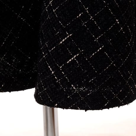 ロシャス ROCHAS ボリュームスカート ツイード ブラック