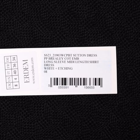アーデム ERDEM シャツ襟刺繍ドレス コットン ホワイトプリント