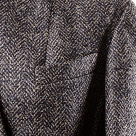 ブルネロクチネリ Brunello Cucinelli ノーカラージャケットベルト付き ウール混合 ツィード
