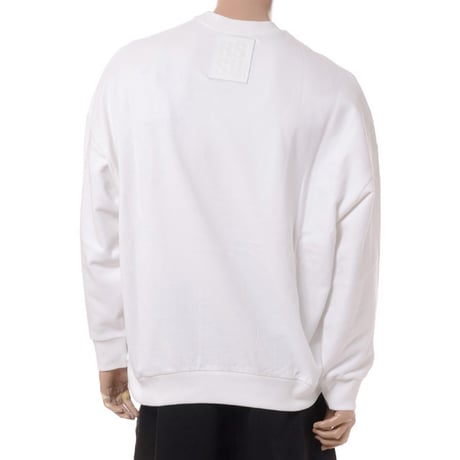 ラフシモンズ RAF SIMONS Oversized crew neck sweater with R print コットン ホワイト