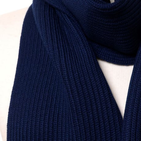ソニアリキエル SONIA RYKIEL ロゴインターシャマフラー メリノウール ネイビー
