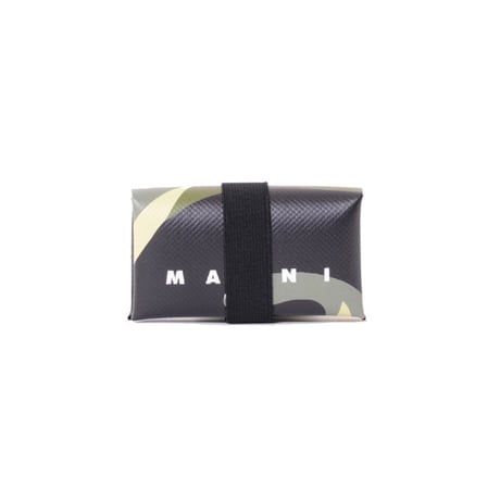 マルニ Marni 3つ折り財布 セルロースなど グリーンカモフラージュ