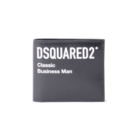 ディースクエアード Dsquared2 ブランドロゴ入り２つ折り財布 Classic Business Man 牛革 ブラック