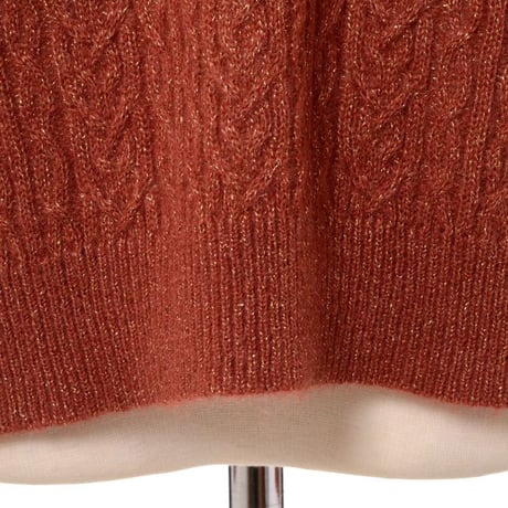 ブルネロクチネリ Brunello Cucinelli ラメ糸ケーブルニットセーター ラメ糸 テラコッタ