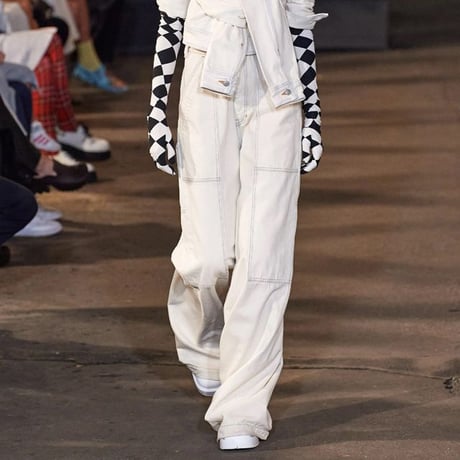 エムエムシックス メゾンマルジェラ MM6 MAISON MARGIELA ワイドレッグ デニムパンツ コットン ウォッシュブルー