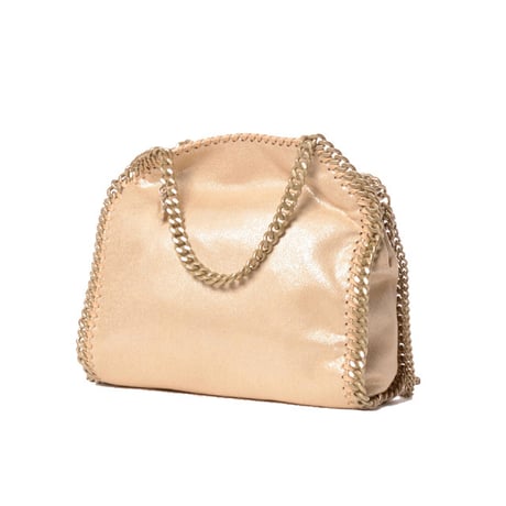 ステラマッカートニー stella mccartney ファラベラミニチェーンバッグ メタリックシャギーディア ベージュアンティークゴールド