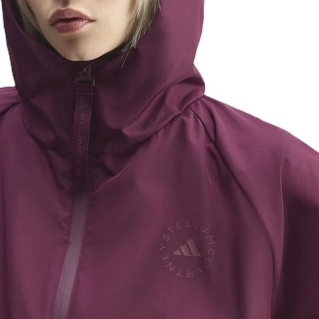 ステラマッカートニー stella mccartney アディダス adidas フード付きトラックジャケット ポリエステル バーガンディ 正規取扱