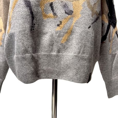 ステラマッカートニー stella mccartney 競馬インターシャセーター ハイゲージウール グレー 正規取扱