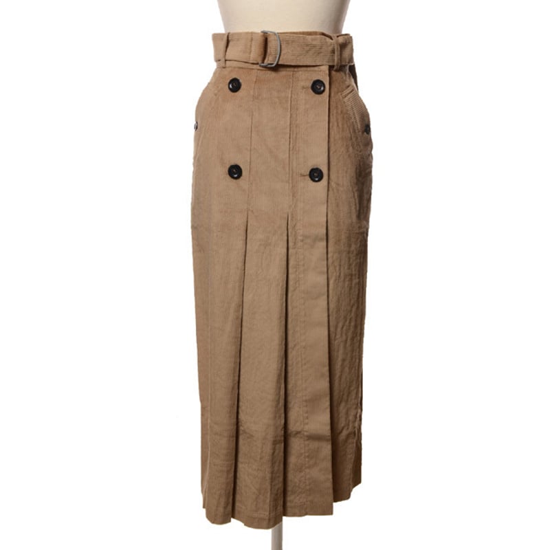 ダウェイ DAWEI ベルト付きロングスカート コーデュロイ ワッフル  