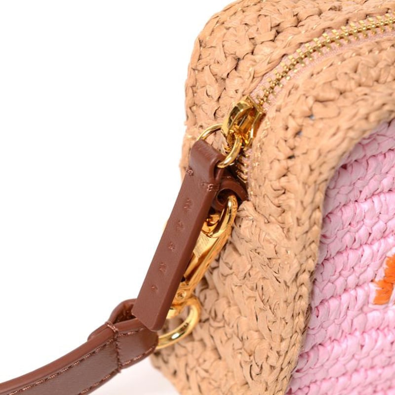 マルニ Marni Seaside カメラバッグ ペーパーラフィア製 ピンク