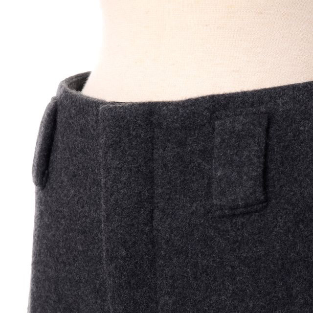 ルメール LEMAIRE ワイドパンツ 厚手のウールカシミア グレイ 正規取扱
