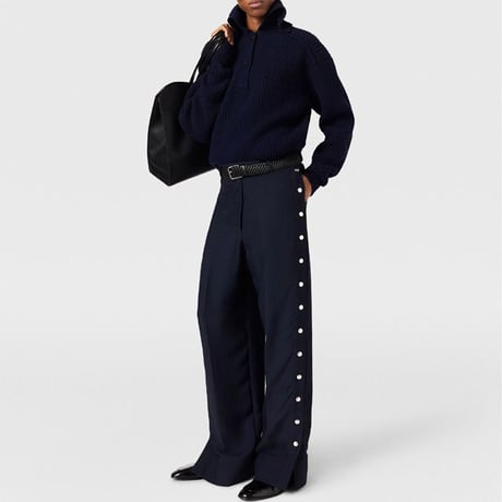 ステラマッカートニー stella mccartney タートルボタン付きセーター リサイクルカシミアウール ネイビー 正規取扱