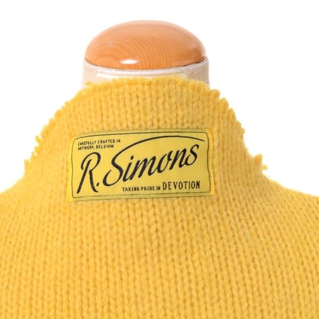 ラフシモンズ RAF SIMONS ニットベスト ウールモヘア イエロー